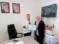المدربة الفلكية دلال اللالا من الإتحاد العربي لعلوم الفضاء والفلك تلقي محاضرة في مدرسة خولة بنت الأزور الأساسية للبنات -لواء الرصيفة